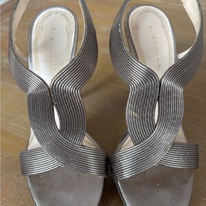 Elie Tahari Silver Strappy Heels